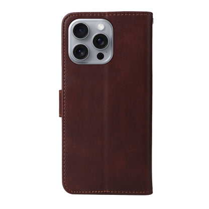 For iPhone 16 Pro Max Classic Calf Texture Flip Leather Phone Case(Brown) - iPhone 16 Pro Max Cases by buy2fix | Online Shopping UK | buy2fix