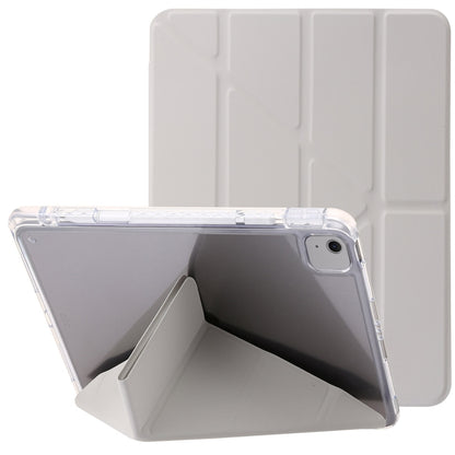 For iPad Air 13 2024 Clear Acrylic Deformation Leather Tablet Case(Grey) - iPad Air 13 2024 Cases by buy2fix | Online Shopping UK | buy2fix