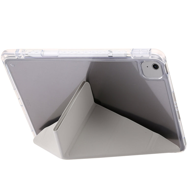 For iPad Air 13 2024 Clear Acrylic Deformation Leather Tablet Case(Grey) - iPad Air 13 2024 Cases by buy2fix | Online Shopping UK | buy2fix