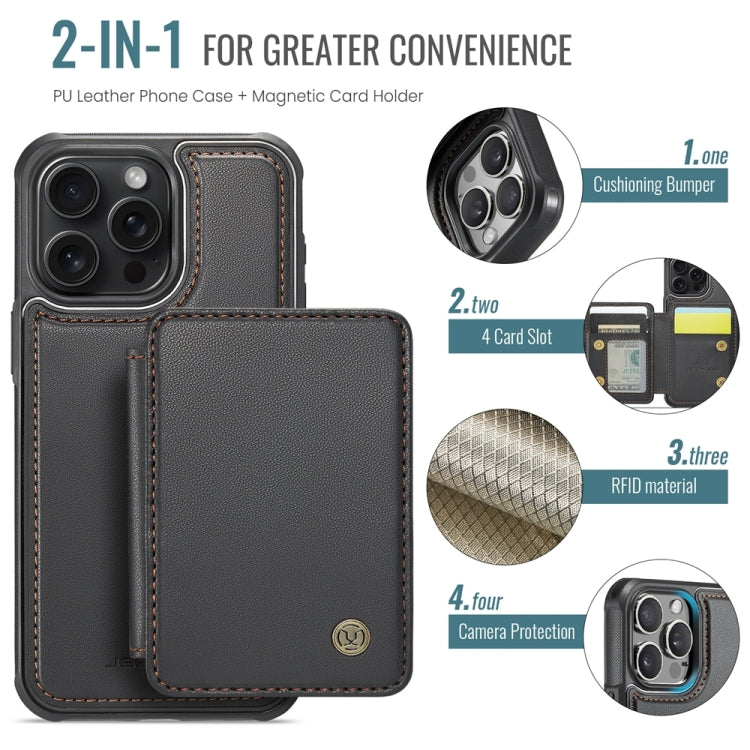 For iPhone 15 Pro Max JEEHOOD J05 Business Magnetic Style RFID Leather Phone Case(Black) - iPhone 15 Pro Max Cases by JEEHOOD | Online Shopping UK | buy2fix