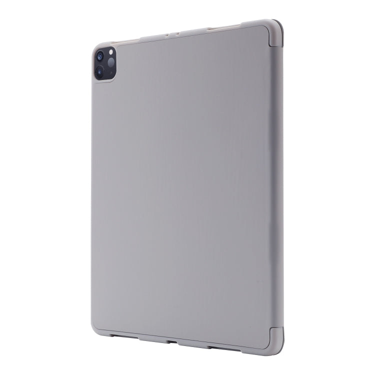 For iPad Pro 11 2024 Skin Feel Tri-fold Leather Tablet Case with Pen Slot(Grey) - iPad Pro 11 2024 Cases by buy2fix | Online Shopping UK | buy2fix