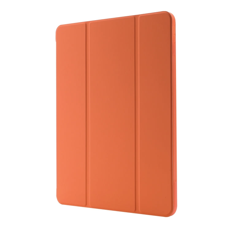 For iPad Pro 13 2024 Skin Feel Tri-fold Leather Tablet Case with Pen Slot(Orange) - iPad Pro 13 2024 Cases by buy2fix | Online Shopping UK | buy2fix