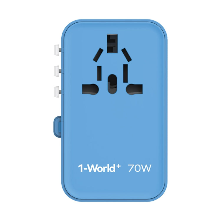 MOMAX 1-World+ 70W Gallium Nitride Expansion Cable Global Conversion Socket Power Adapter(Blue) - USB Charger by MOMAX | Online Shopping UK | buy2fix