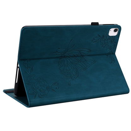 For iPad Air 11 2024 Butterfly Flower Embossed Leather Tablet Case(Blue) - iPad Air 11 2024 Cases by buy2fix | Online Shopping UK | buy2fix