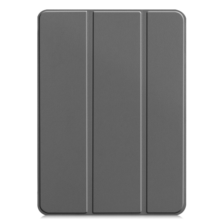 For iPad Pro 13 2024 Custer Pure Color 3-Fold Holder Smart Leather Tablet Case(Grey) - iPad Pro 13 2024 Cases by buy2fix | Online Shopping UK | buy2fix