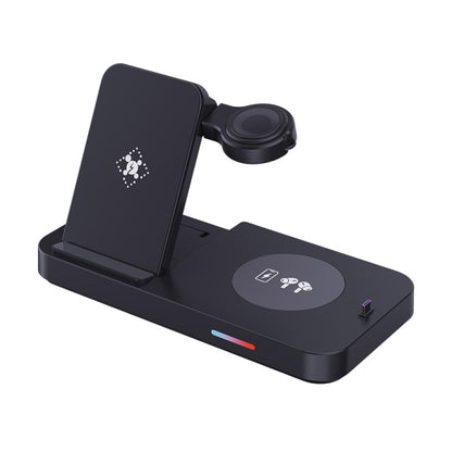 For Huawei Watch Series 3 in 1 15W Fold Wireless Charger Stand(Black) - Multifunction Charger by buy2fix | Online Shopping UK | buy2fix