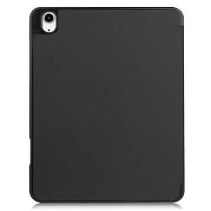 For iPad Air 13 2024 Custer TPU Pure Color 3-Fold Holder Smart Leather Tablet Case with Pen Tray(Black) - iPad Air 13 2024 Cases by buy2fix | Online Shopping UK | buy2fix