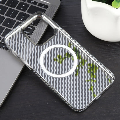 For iPhone 13 Pro 6D Plated Carbon Fiber Clear Magsafe PC Phone Case(Titanium Grey) - iPhone 13 Pro Cases by buy2fix | Online Shopping UK | buy2fix