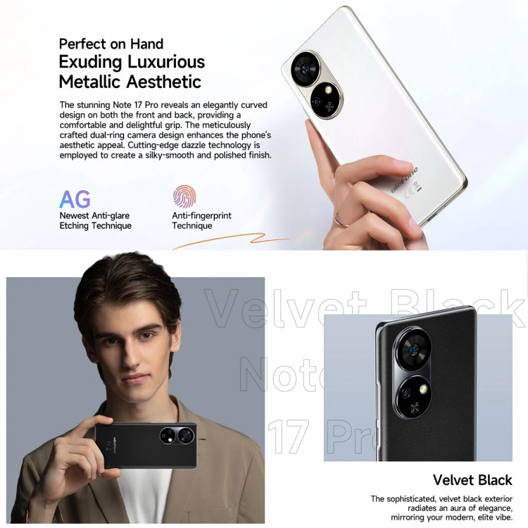 [HK Warehouse] Ulefone Note 17 Pro, 12GB+256GB, Screen Fingerprint, 6.78 inch Android 13 MediaTek Helio G99 MTK6789 Octa Core, NFC, Network: 4G(Velvet Black) - Ulefone by Ulefone | Online Shopping UK | buy2fix