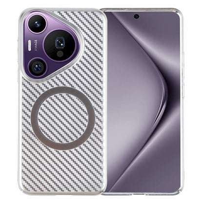 For Huawei Pura 70 Pro /70 Pro+ 6D Plated Carbon Fiber Clear Magsafe PC Phone Case(Starlight Silver) - Huawei Cases by buy2fix | Online Shopping UK | buy2fix