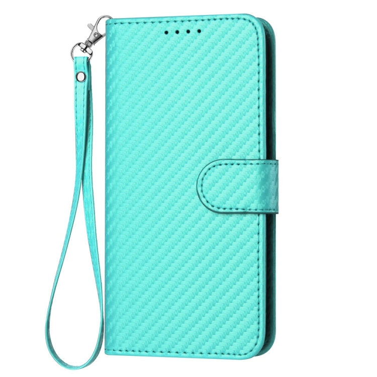 For Motorola Edge 5G 2024 YX0070 Carbon Fiber Buckle Leather Phone Case with Lanyard(Light Blue) - Motorola Cases by buy2fix | Online Shopping UK | buy2fix