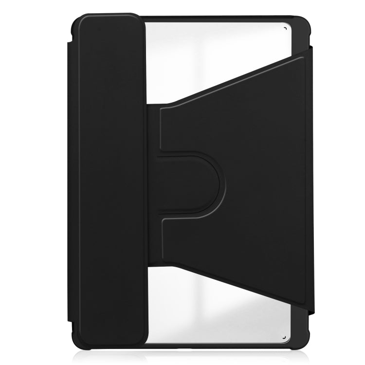 For iPad Pro 11 2024 Transparent Rotation Smart Leather Tablet Case(Black) - iPad Pro 11 2024 Cases by buy2fix | Online Shopping UK | buy2fix