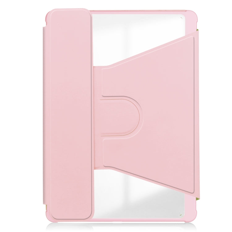 For iPad Pro 11 2024 Transparent Rotation Smart Leather Tablet Case(Pink) - iPad Pro 11 2024 Cases by buy2fix | Online Shopping UK | buy2fix