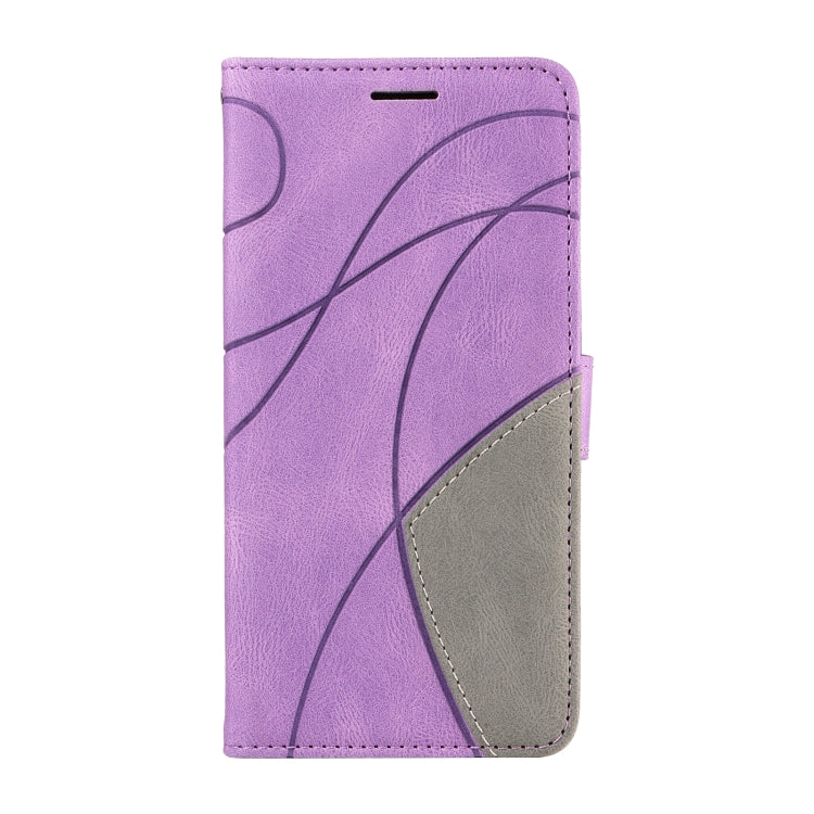 For iPhone SE 2024 Dual-color Splicing Flip Leather Phone Case(Purple) - More iPhone Cases by buy2fix | Online Shopping UK | buy2fix