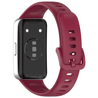 For Huawei Band 9 / 9 NFC / 8 / 8 NFC Nail Button Glossy Silicone Watch Band(Wine Red) - Watch Bands by buy2fix | Online Shopping UK | buy2fix