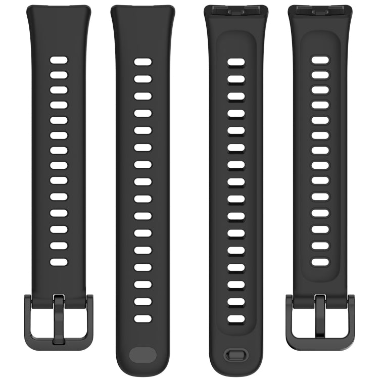 For Huawei Band 9 / 9 NFC / 8 / 8 NFC Nail Button Glossy Silicone Watch Band(Black) - Watch Bands by buy2fix | Online Shopping UK | buy2fix