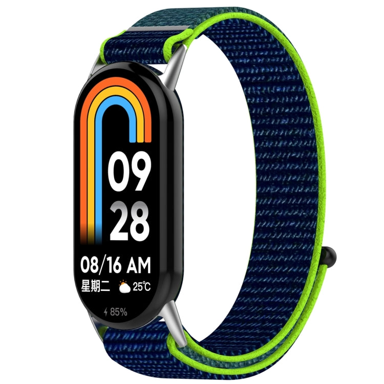 For Xiaomi Mi Band 8 / 8 NFC Nylon Loop Hook and Loop Fastener Watch Band(Lime Green) - Watch Bands by buy2fix | Online Shopping UK | buy2fix