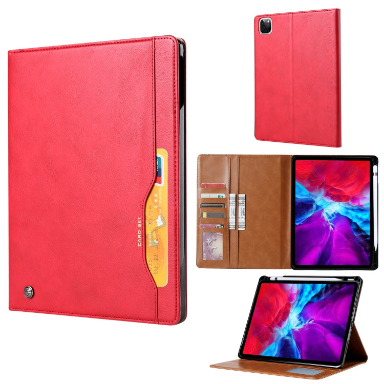 For iPad Pro 11 2024 Knead Skin Texture Horizontal Flip Leather Smart Tablet Case(Red) - iPad Pro 11 2024 Cases by buy2fix | Online Shopping UK | buy2fix