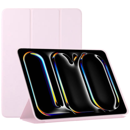 For iPad Pro 13 2024 Double-sided Clip Non-buckle Magnetic PU Smart Tablet Case(Pink) - iPad Air 13 2025 / 2024 Cases by buy2fix | Online Shopping UK | buy2fix