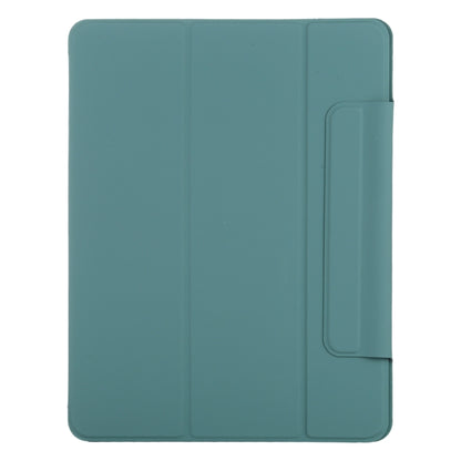 For iPad Air 11 2024 Double-sided Clip Fixed Buckle Magnetic PU Leather Smart Tablet Case(Green) - iPad Air 11 2024 Cases by buy2fix | Online Shopping UK | buy2fix