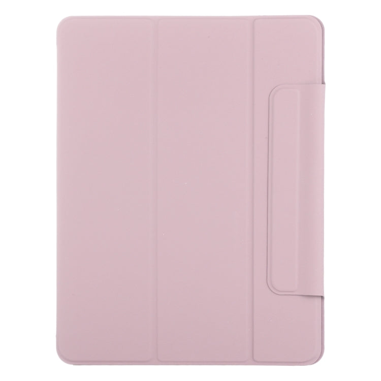 For iPad Pro 11 2024 Double-sided Clip Fixed Buckle Magnetic PU Leather Smart Tablet Case(Rose Gold) - iPad Pro 11 2024 Cases by buy2fix | Online Shopping UK | buy2fix