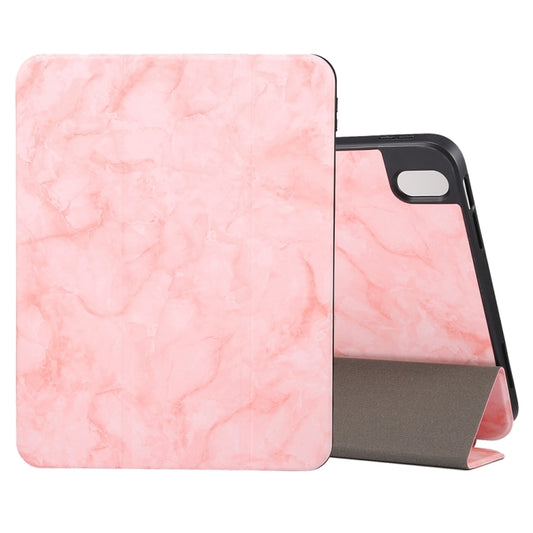 For iPad Air 11 2024 Three-fold Marble Texture Protective Tablet Case with Pen Slot(Pink) - iPad Air 11 2024 Cases by buy2fix | Online Shopping UK | buy2fix