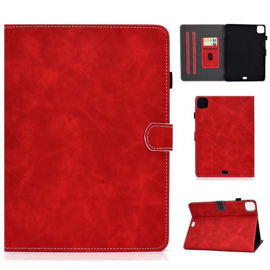 For iPad Pro 11 2024 Cowhide Texture Tablet Leather Smart Case(Red) - iPad Pro 11 2024 Cases by buy2fix | Online Shopping UK | buy2fix