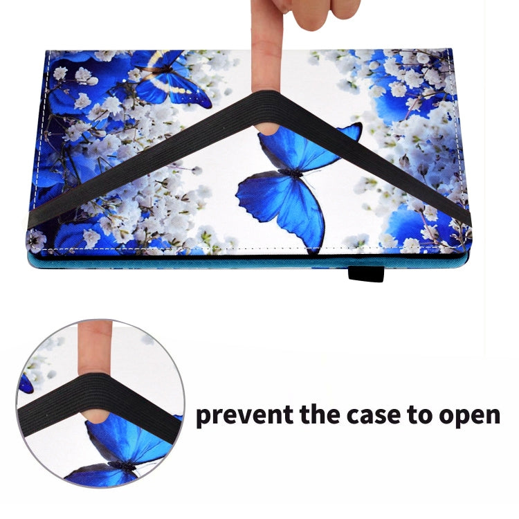 For iPad Pro 11 2024 Painted Elastic Band Smart Leather Tablet Case(Flower Butterfly) - iPad Pro 11 2024 Cases by buy2fix | Online Shopping UK | buy2fix