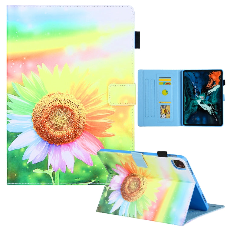 For iPad Pro 11 2024 Colored Drawing Leather Smart Tablet Case(Sunflower) - iPad Pro 11 2024 Cases by buy2fix | Online Shopping UK | buy2fix