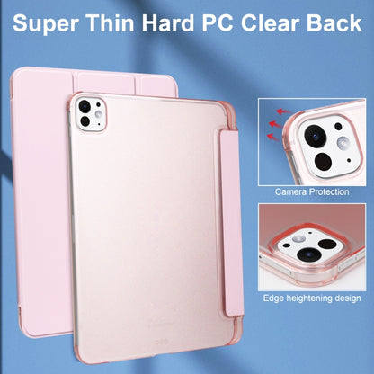 For iPad Pro 11 2024 3-fold Semi-transparent Frosted Smart Leather Tablet Case(Rose Gold) - iPad Pro 11 2024 Cases by buy2fix | Online Shopping UK | buy2fix