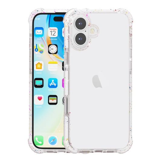 For iPhone 16 Plus Acrylic Color Point Transparent Phone Case(White) - iPhone 16 Plus Cases by buy2fix | Online Shopping UK | buy2fix