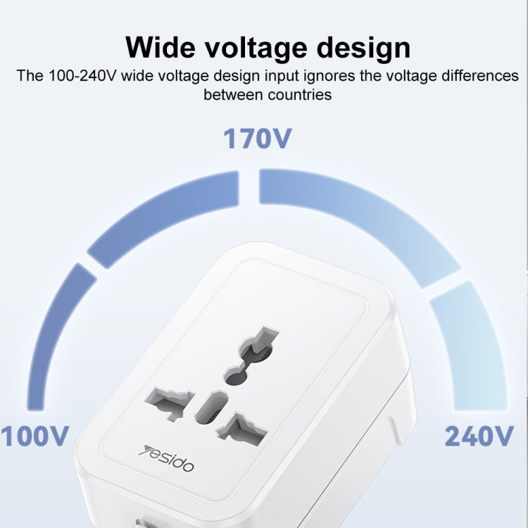 Yesido MC32 Global Universal Plug Adapter(White) - Multifunction Charger by Yesido | Online Shopping UK | buy2fix