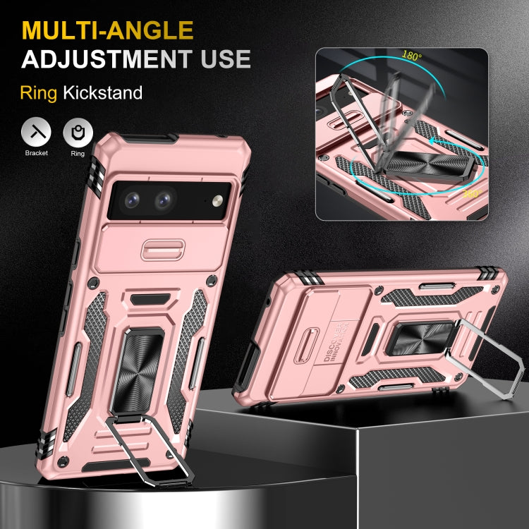 For Google Pixel 9/9 Pro Armor PC + TPU Camera Shield Phone Case(Rose Gold) - Google Cases by buy2fix | Online Shopping UK | buy2fix