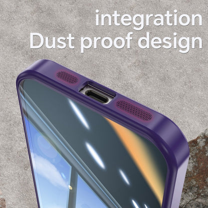 For iPhone 16 Acrylic Hybrid TPU Armor Shockproof Phone Case(Purple) - iPhone 16 Cases by buy2fix | Online Shopping UK | buy2fix