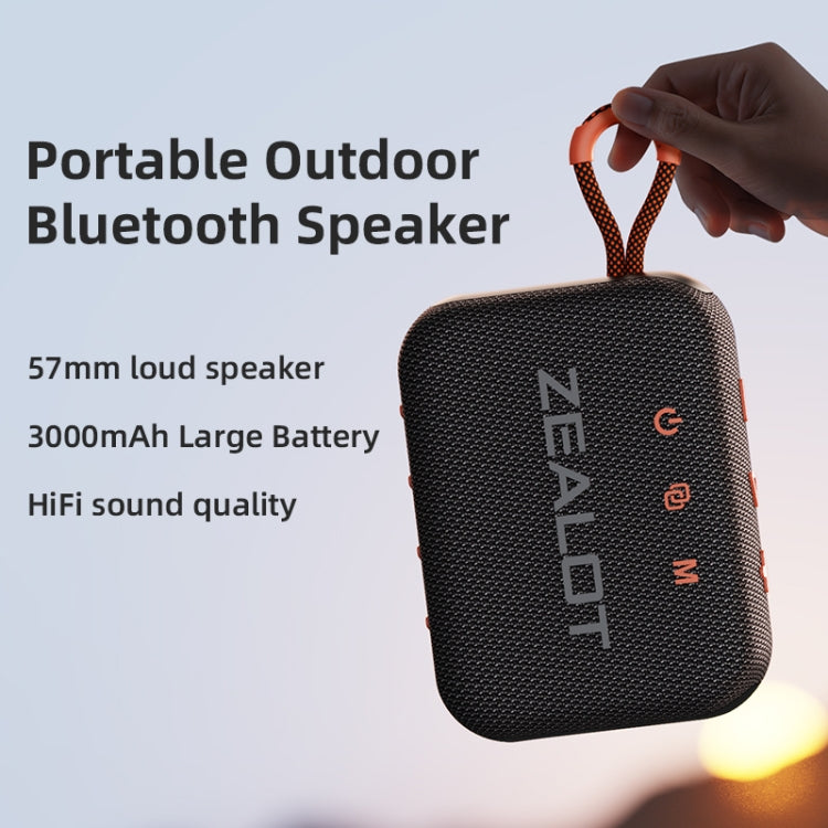 Zealot S75 Portable Outdoor IPX6 Waterproof Bluetooth Speaker(Orange) - Waterproof Speaker by ZEALOT | Online Shopping UK | buy2fix