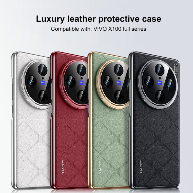 For vivo X100 Pro / X100s Pro Plain Leather PC Phone Case(Black) - vivo Cases by buy2fix | Online Shopping UK | buy2fix