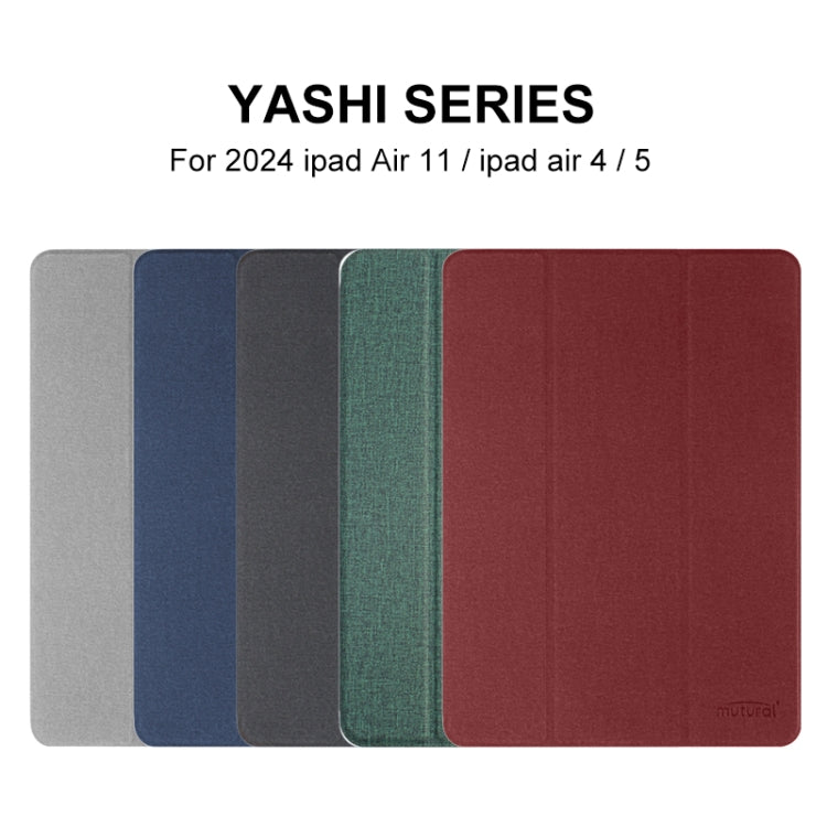 For iPad Pro 13 2024 Mutural YASHI Series Tablet Leather Smart Case(Green) - More iPad Cases by Mutural | Online Shopping UK | buy2fix