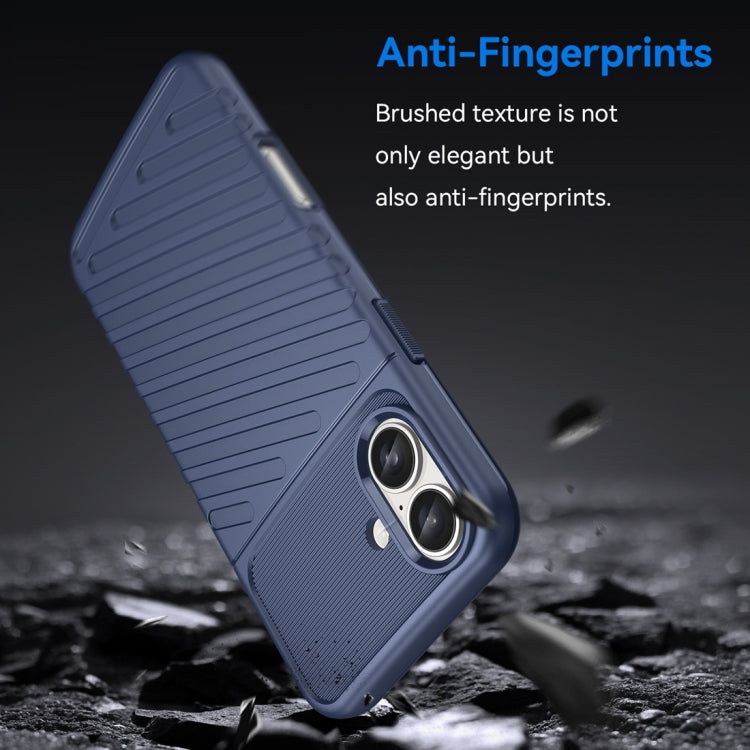 For iPhone 16 Plus Thunderbolt Shockproof Soft TPU Phone Case(Blue) - iPhone 16 Plus Cases by buy2fix | Online Shopping UK | buy2fix