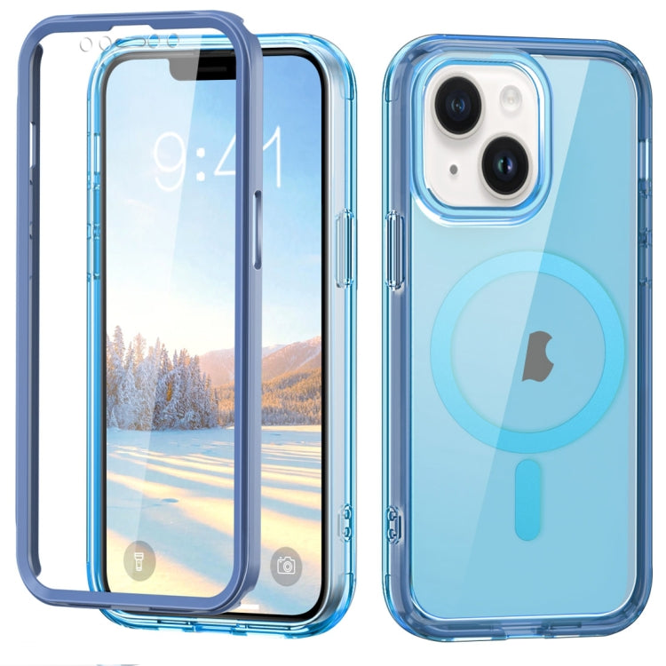 For iPhone 14 Plus Colorful MagSafe Magnetic PC + TPU Phone Case(Blue) - iPhone 14 Plus Cases by buy2fix | Online Shopping UK | buy2fix