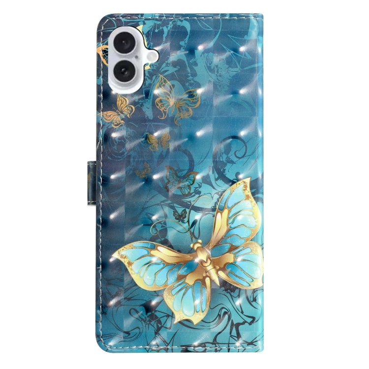 For iPhone 16 Plus 3D Pattern Leather Phone Case(3D Butterfly) - iPhone 16 Plus Cases by buy2fix | Online Shopping UK | buy2fix