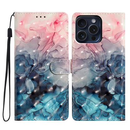 For iPhone 16 Pro Max 3D Pattern Leather Phone Case(3D Pink Blue Marble) - iPhone 16 Pro Max Cases by buy2fix | Online Shopping UK | buy2fix