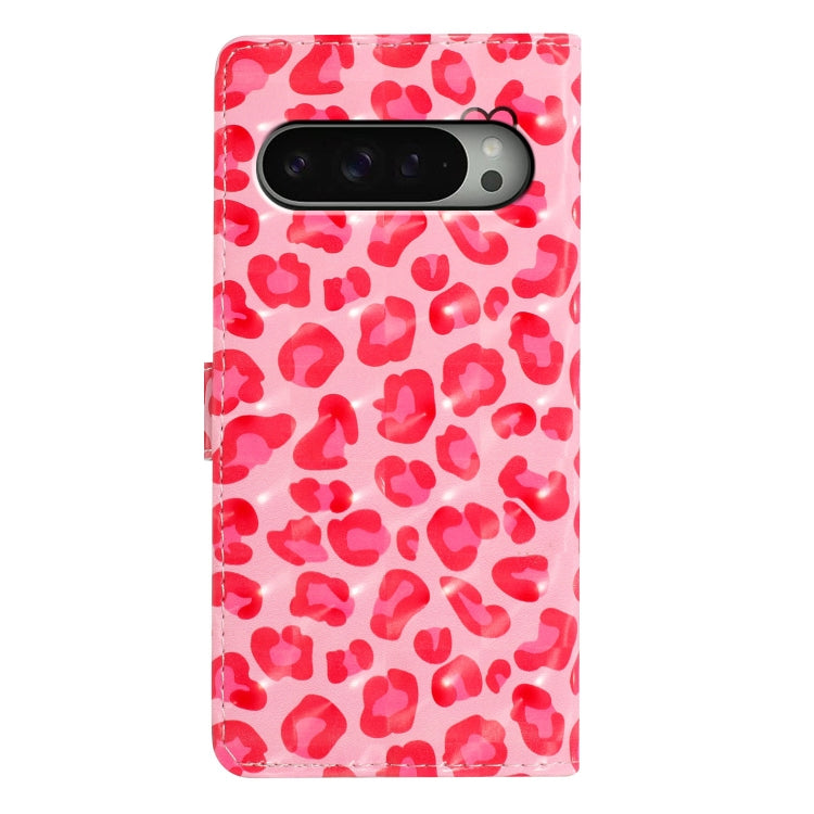 For Google Pixel 9 / 9 Pro 3D Pattern Leather Phone Case(Pink Leopard Print) - Google Cases by buy2fix | Online Shopping UK | buy2fix