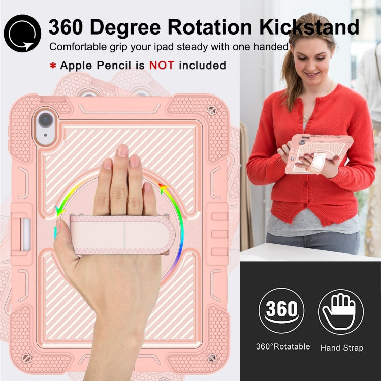 For iPad Air 11 2025 / 2024 360 Degree Rotation PC Contrast Silicone Tablet Case(Rose Gold) - iPad Air 11 2025 / 2024 Cases by buy2fix | Online Shopping UK | buy2fix