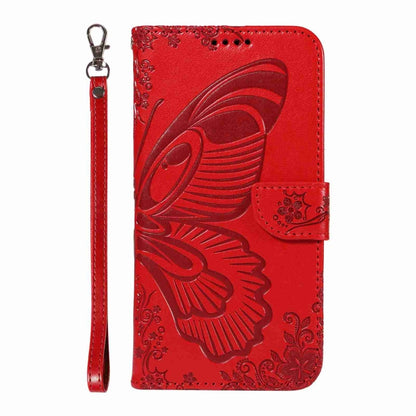 For Sony Xperia 10 VI 2024 Swallowtail Butterfly Embossed Leather Phone Case(Red) - Sony Cases by buy2fix | Online Shopping UK | buy2fix