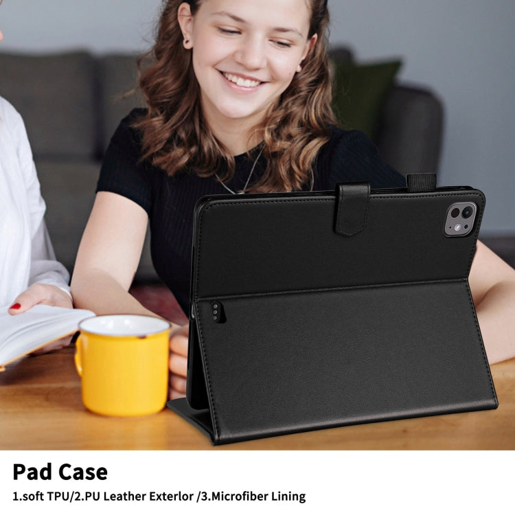 For iPad Pro 13 2024 Rhombus Lattice Leather Smart Tablet Case(Black) - iPad Pro 13 2024 Cases by buy2fix | Online Shopping UK | buy2fix