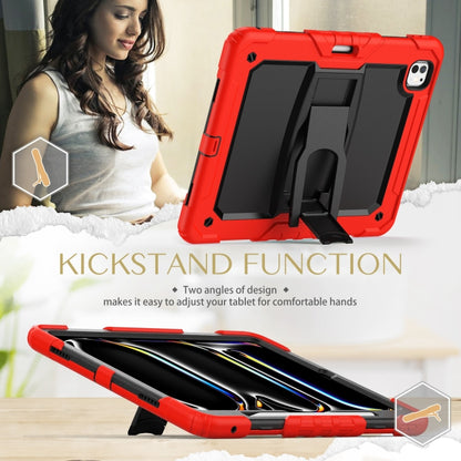 For iPad Pro 13 2024 Silicone Hydric PC Tablet Case with Shoulder Strap & Holder(Red) - iPad Pro 13 2024 Cases by buy2fix | Online Shopping UK | buy2fix