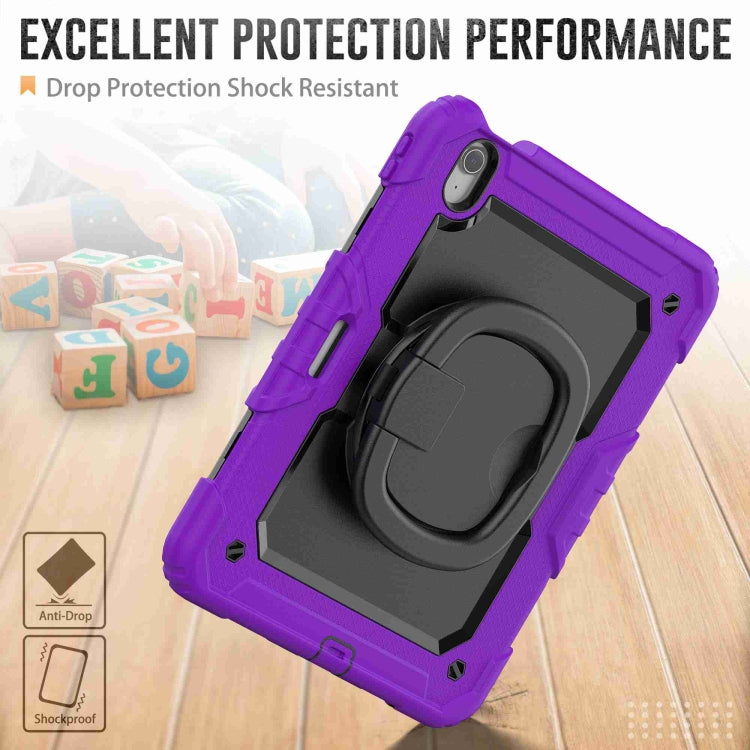 For iPad Air 11 2025 / 2024 Handle Silicone Hydric PC Tablet Case with Shoulder Strap(Purple) - iPad Air 11 2025 / 2024 Cases by buy2fix | Online Shopping UK | buy2fix