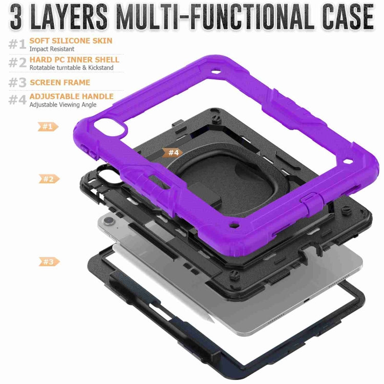 For iPad Air 11 2025 / 2024 Handle Silicone Hydric PC Tablet Case with Shoulder Strap(Purple) - iPad Air 11 2025 / 2024 Cases by buy2fix | Online Shopping UK | buy2fix