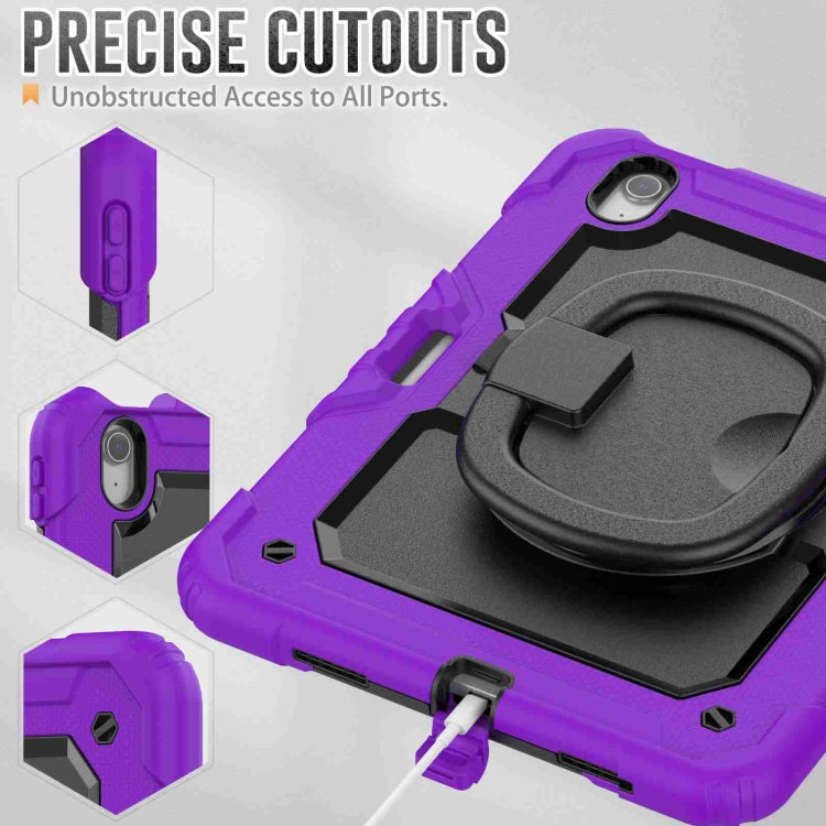 For iPad Air 11 2025 / 2024 Handle Silicone Hydric PC Tablet Case with Shoulder Strap(Purple) - iPad Air 11 2025 / 2024 Cases by buy2fix | Online Shopping UK | buy2fix