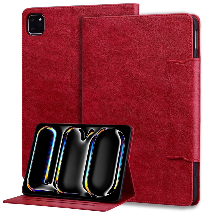 For iPad Pro 11 2024 Cat Buckle Leather Smart Tablet Case(Red) - iPad Pro 11 2024 Cases by buy2fix | Online Shopping UK | buy2fix